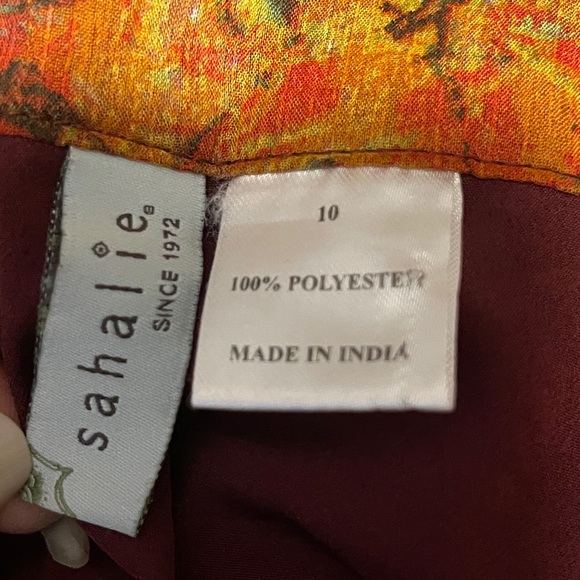 Sahalie Skirt Womens 10 Burnt Orange Tiered Mini Abstract Paisley 90s Boho-Chic - Picture 7 of 10